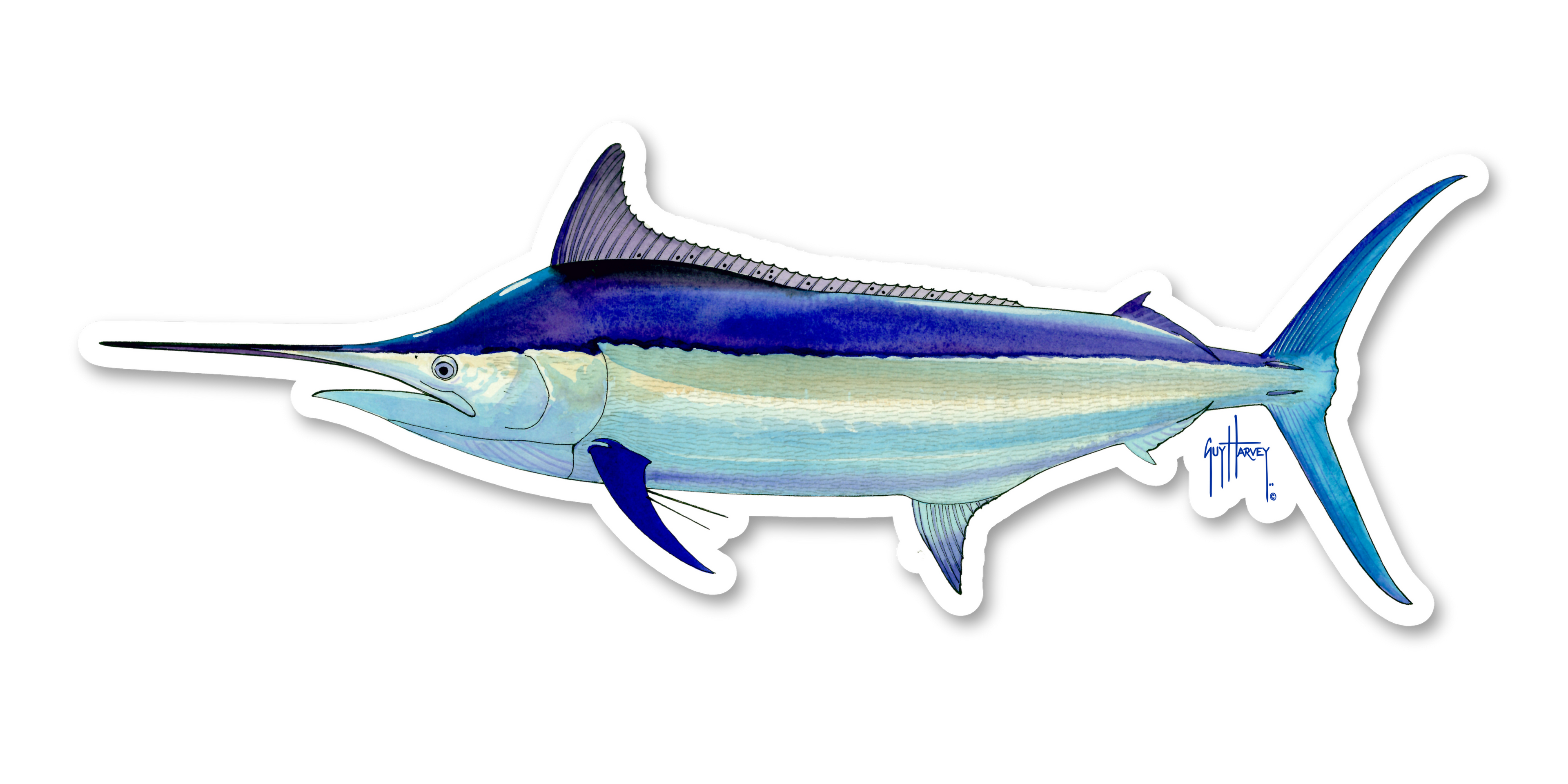 GUY HARVEY - BLACK MARLIN DECAL