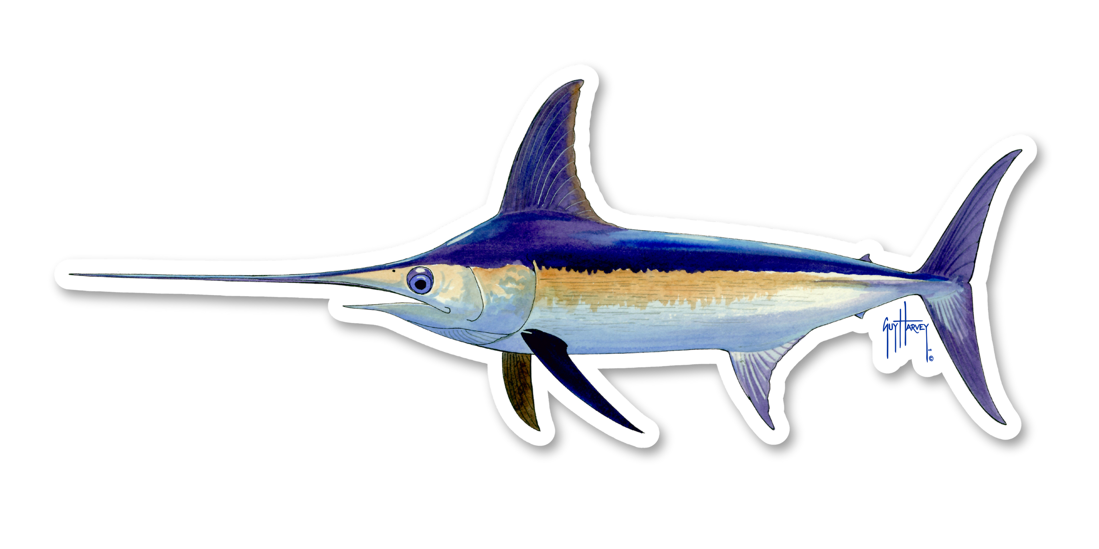 GUY HARVEY - SWORDFISH DECAL
