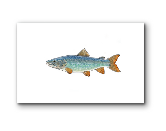 LAKE TROUT MATTED PRINT